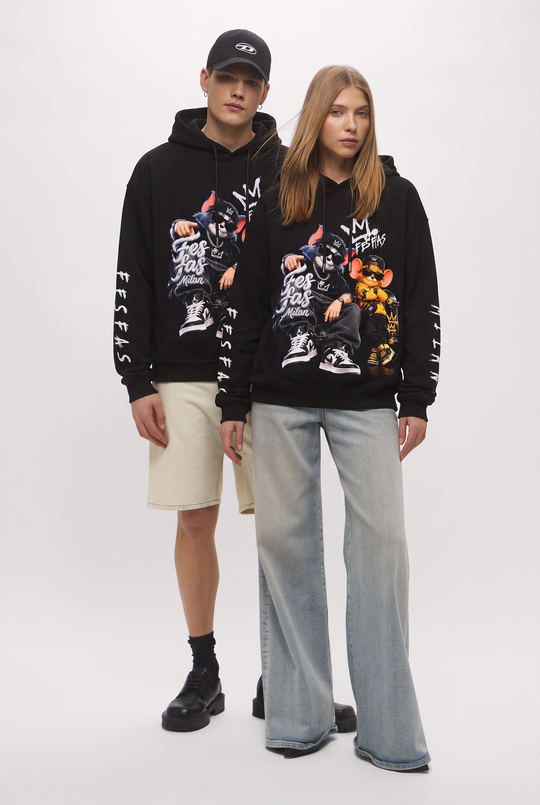 FesFas Street Crew-print Hoodie
