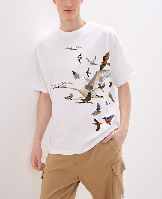 FesFas Flying Birds-print T-shirt
