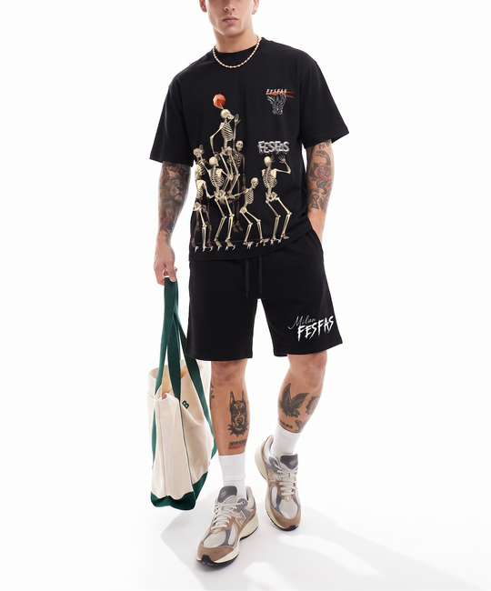 FesFas Skeleton Hoops-print T-shirt Set