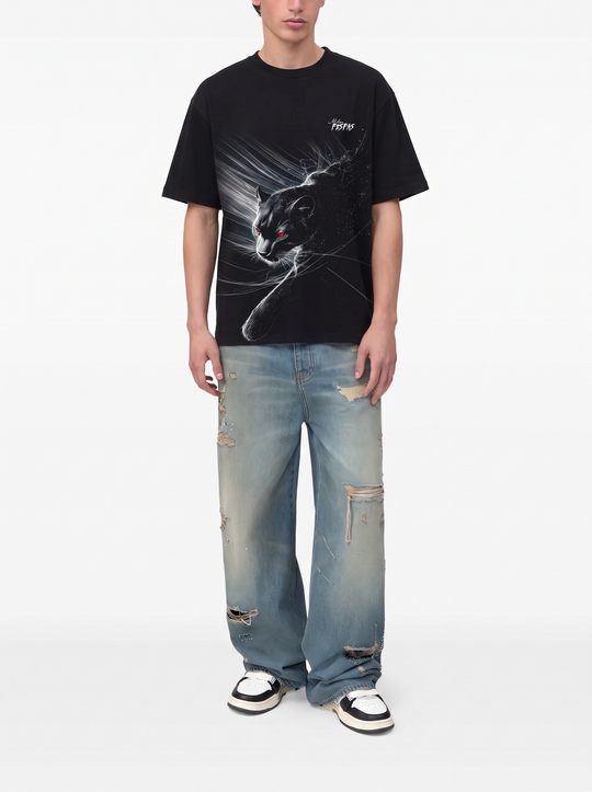 FesFas Shadow Panther-print T-shirt