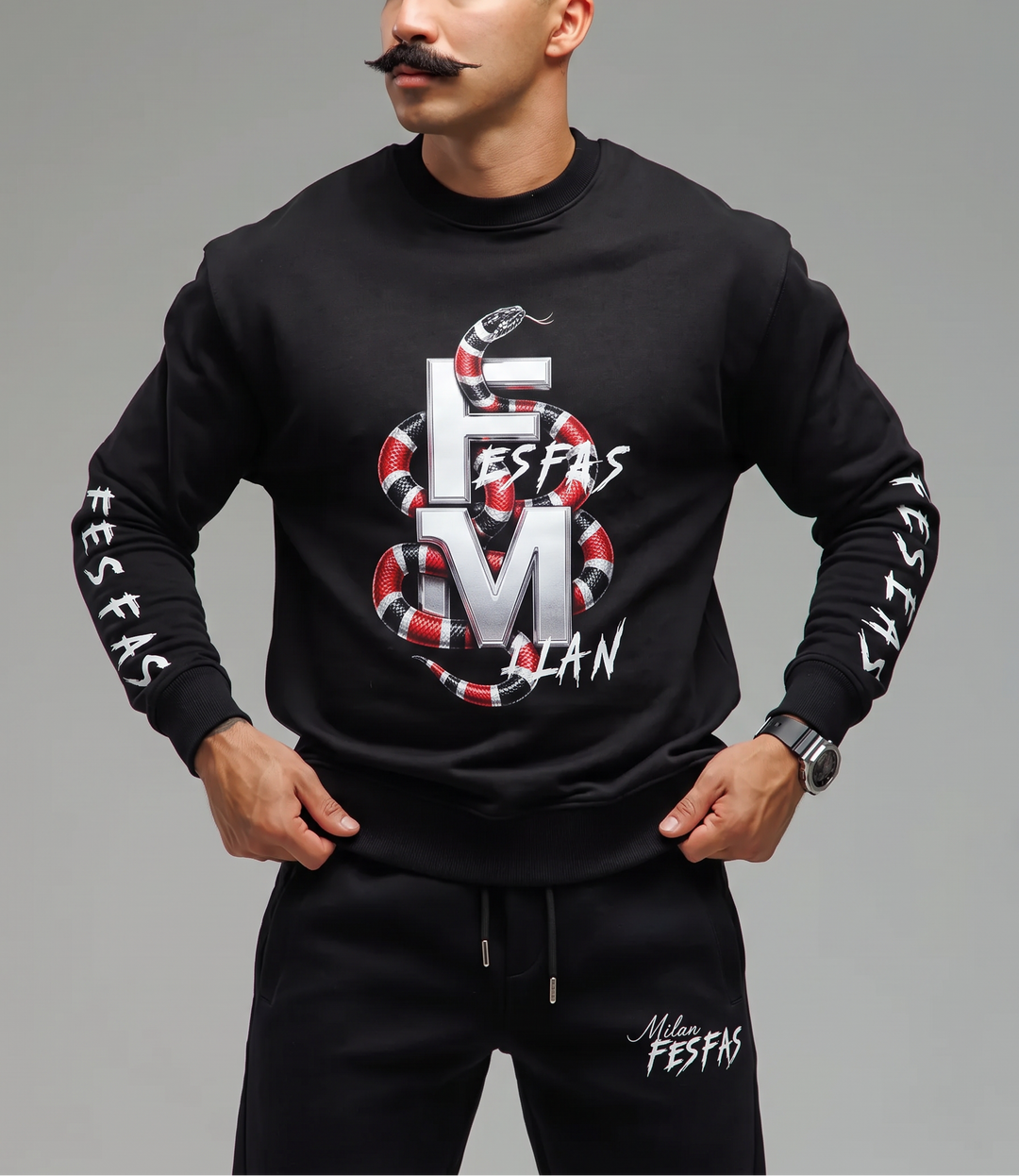 FesFas Snake Monogram-print Sweatshirt