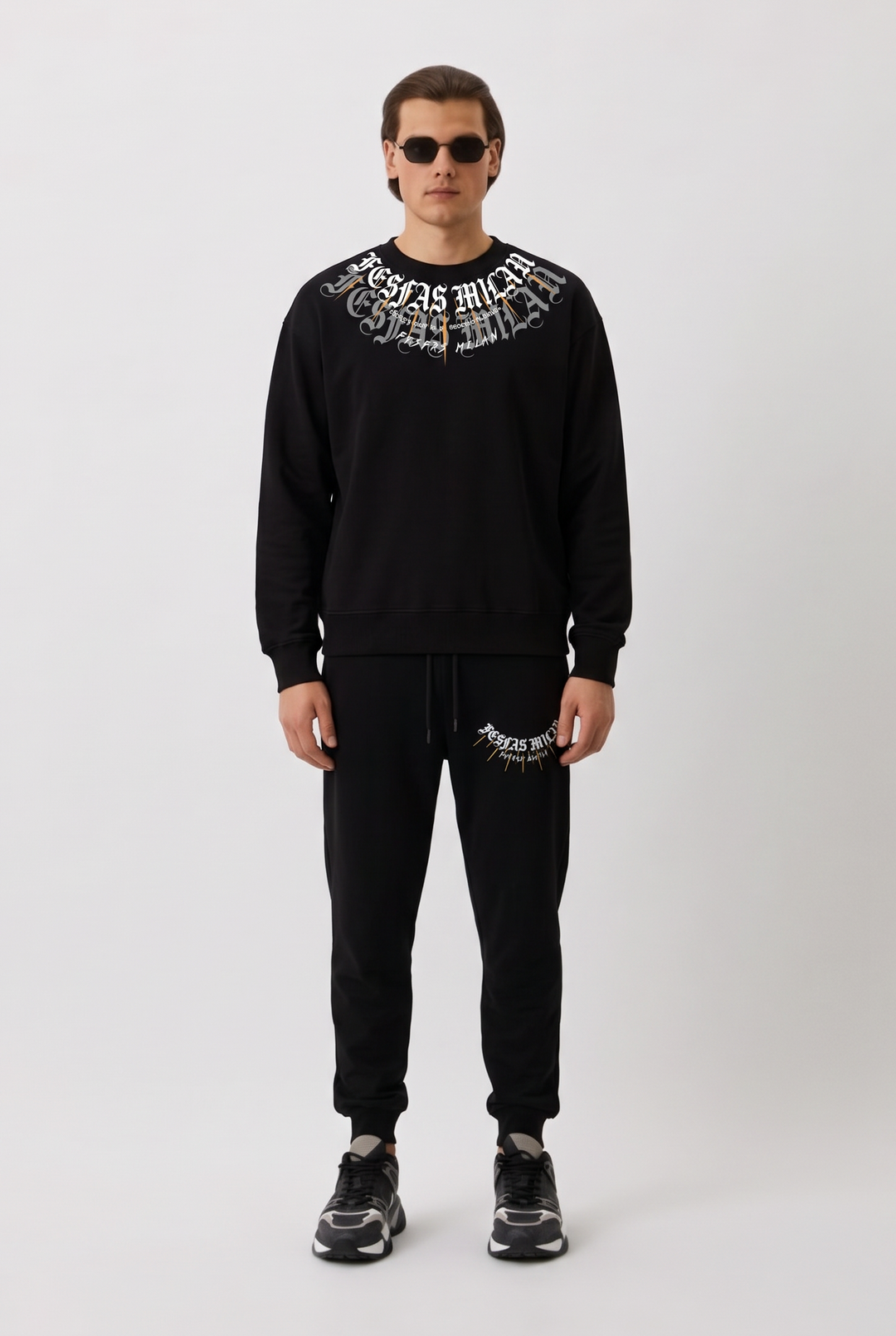 FesFas signature necklace-print Sweatshirt Set