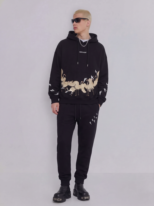 FesFas Cranes-print Hoodie Set