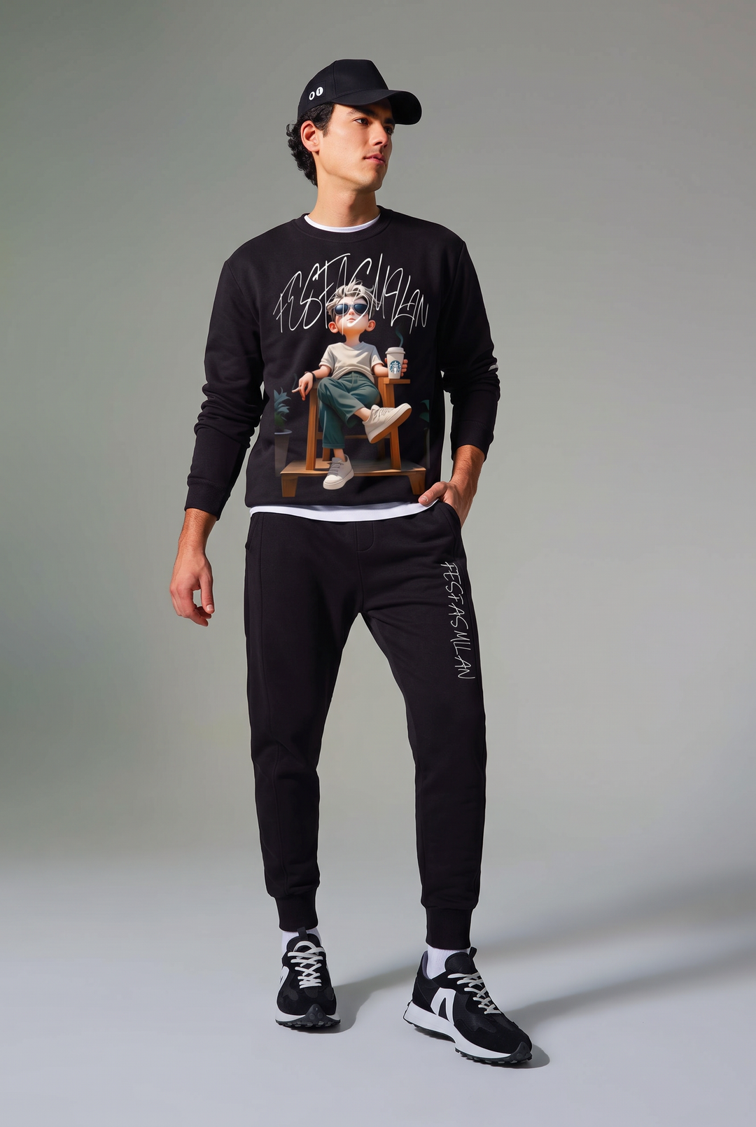 FesFas Boy-print Sweatshirt Set