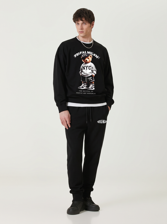 FesFas Bear-print Sweatshirt Set