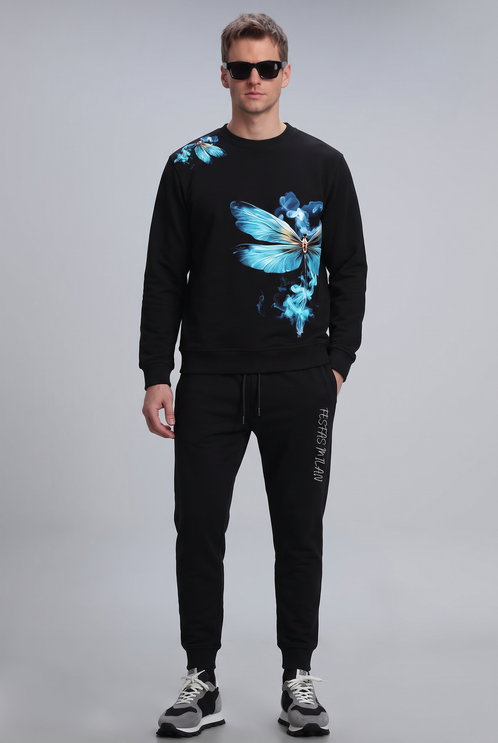 FesFas Dragonfly-print Sweatshirt Set