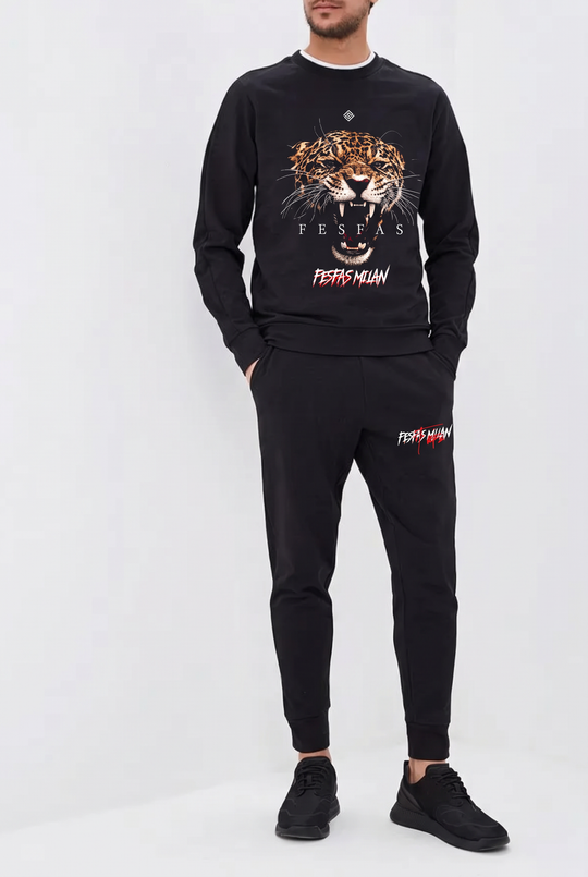 FesFas Roaring Leopard-print Sweatshirt Set