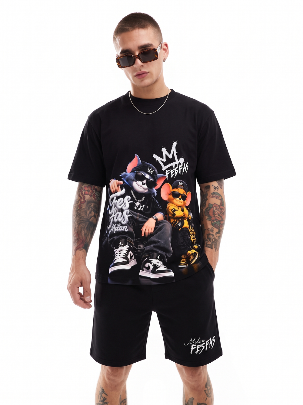 FesFas Street Crew-print T-shirt Set