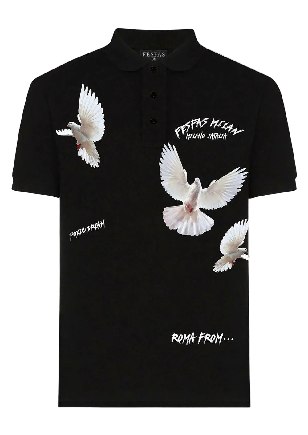 FesFas pigeons-print Polo Shirt