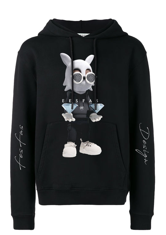 FesFas Diamond Bear-print Hoodie | Black | Men