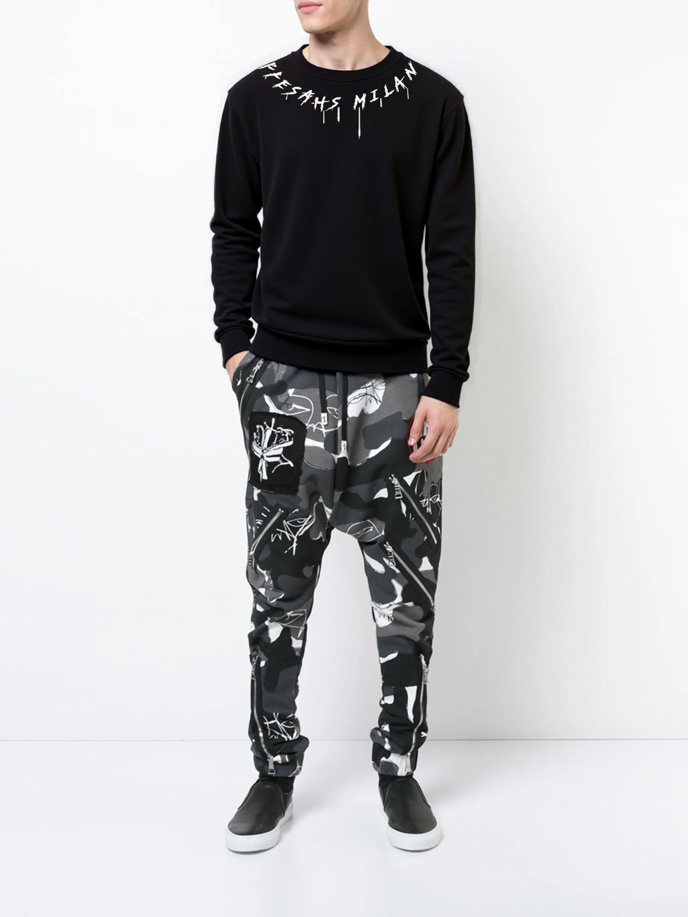 FesFas graphic-print Sweatshirt | Black | Men