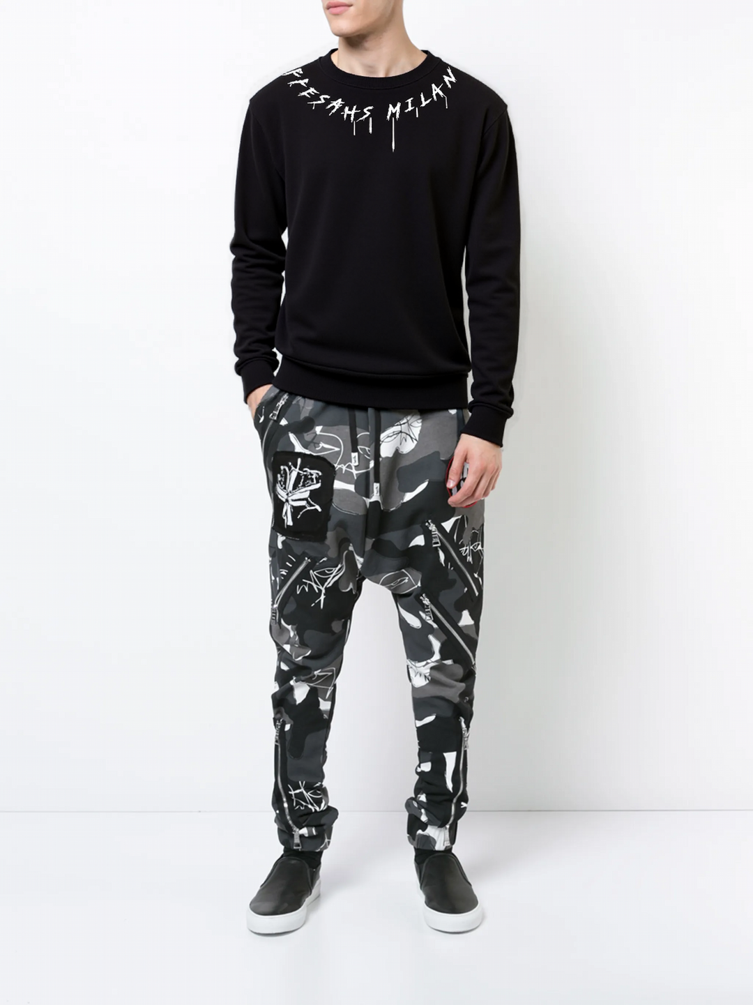 FesFas graphic-print Sweatshirt | Black | Men