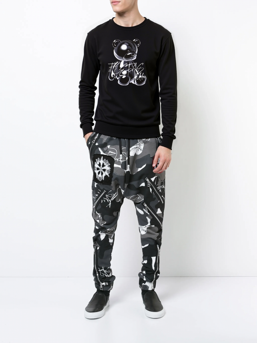 FesFas black bear-print Sweatshirt | Black | Men