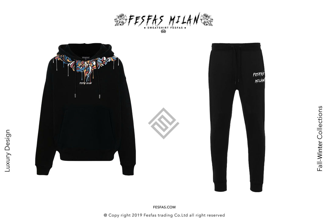 FesFas Abstract Swirl-print Hoodie Set