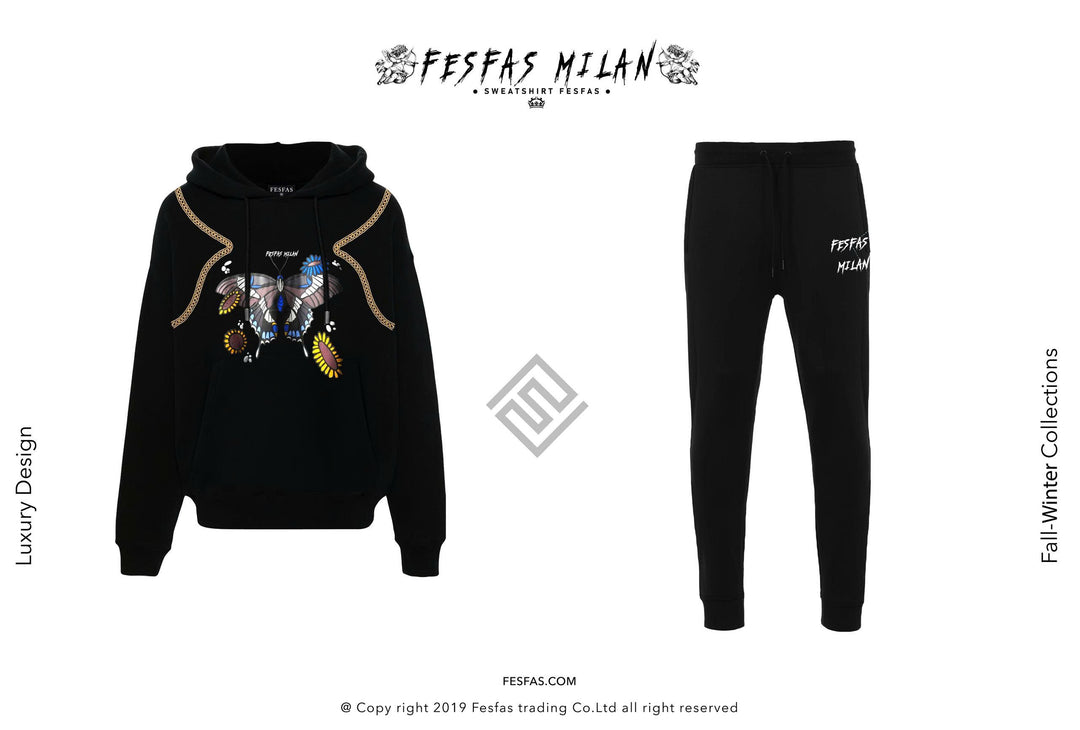FesFas Butterfly-print Hoodie Set