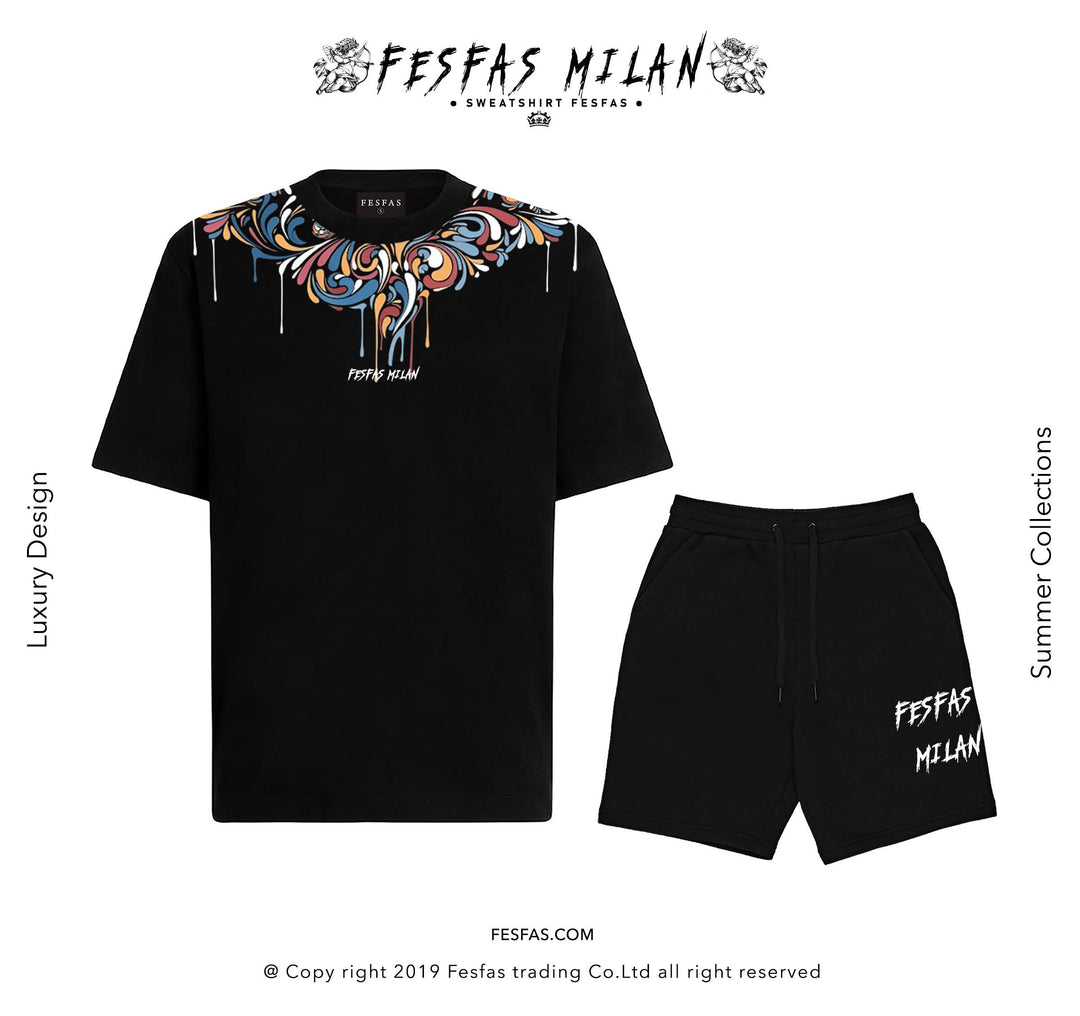 FesFas Abstract Swirl-print T-shirt Set