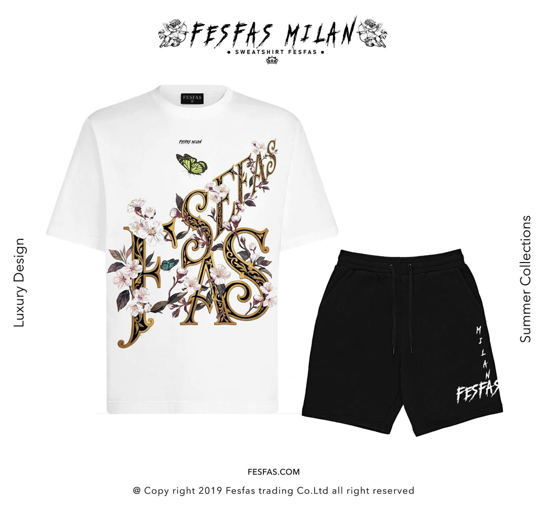 FesFas Floral Monogram-print T-shirt Set