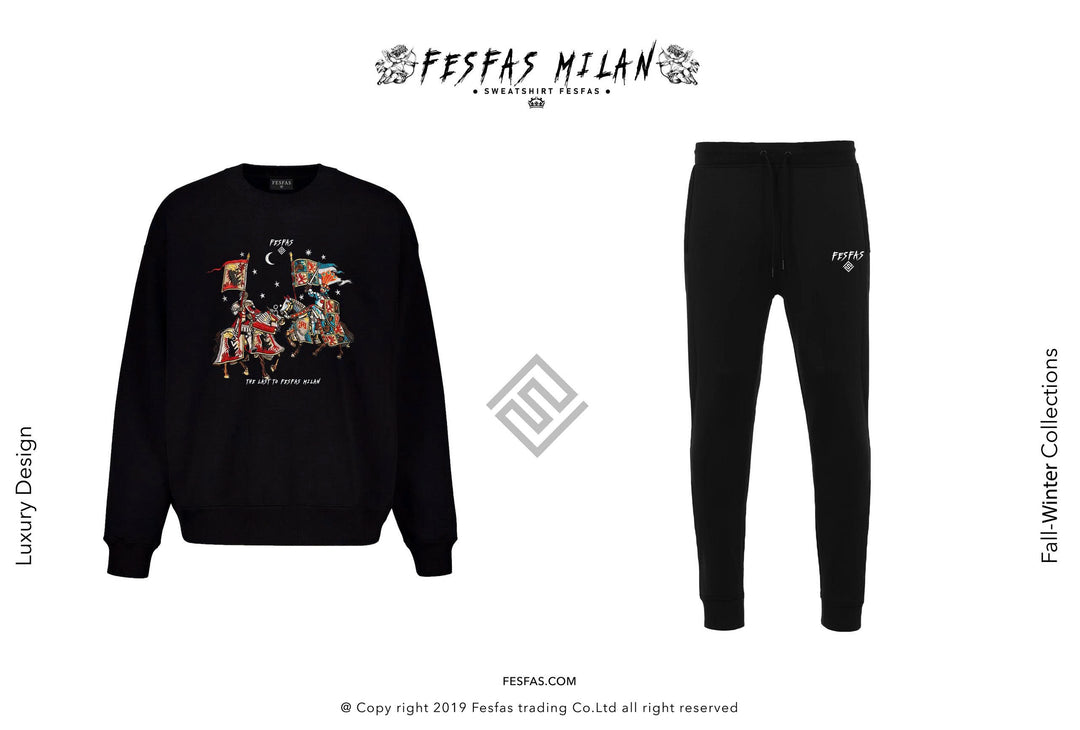 FesFas Knights-print Sweatshirt Set