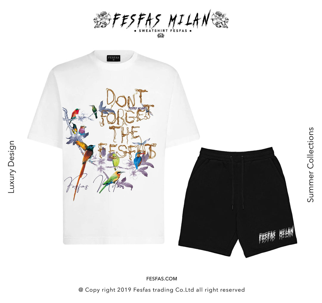 FesFas Don't Forget Birds-print T-shirt Set
