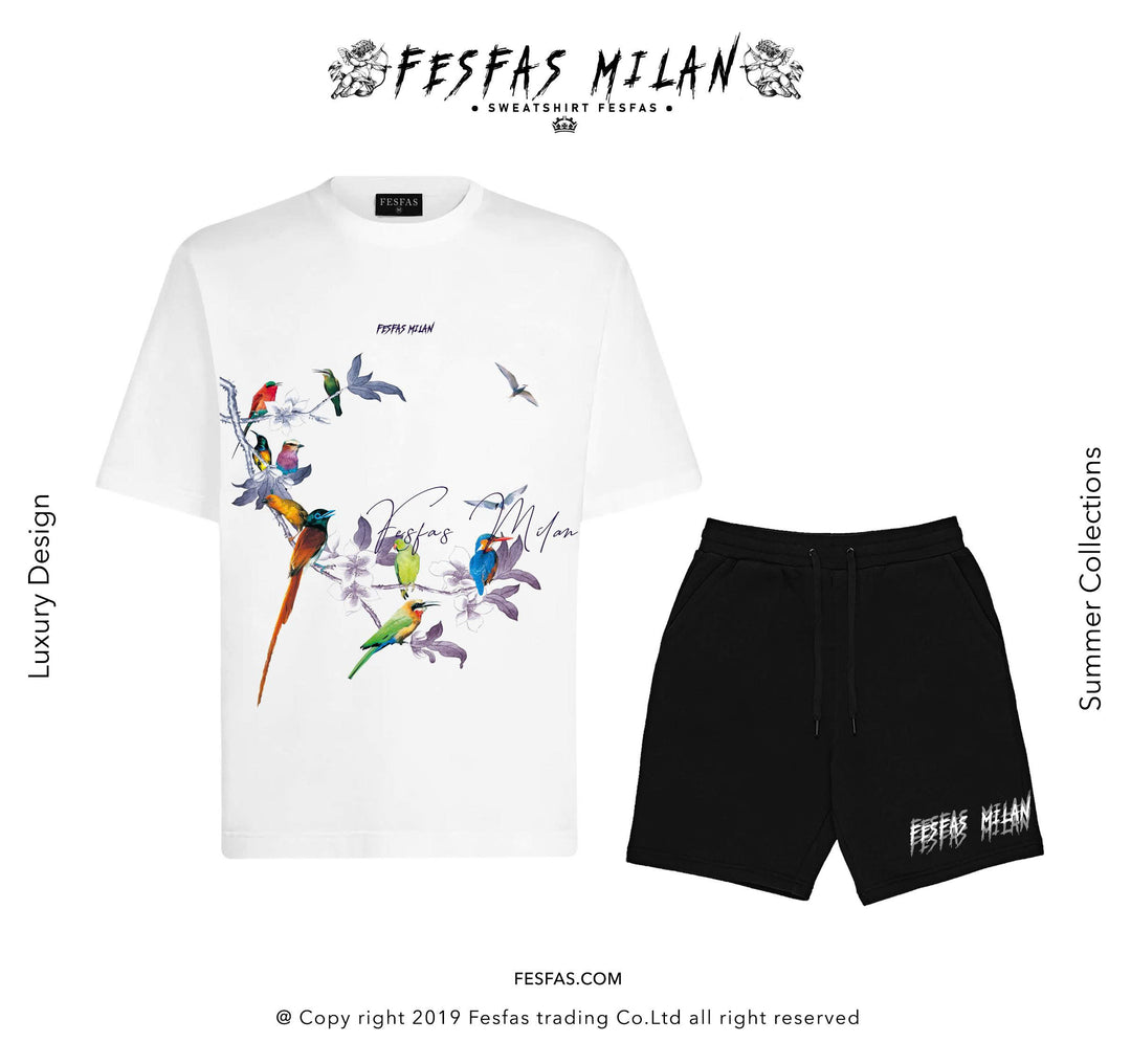 FesFas Tropical Birds-print T-shirt Set