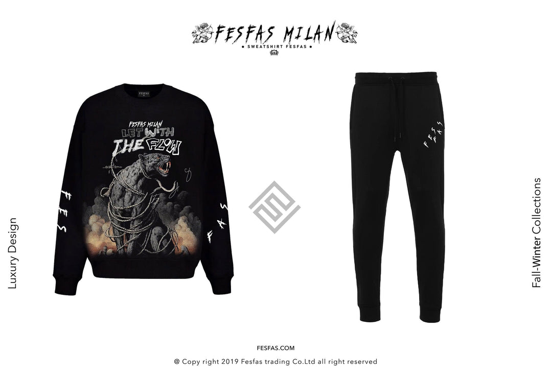 FesFas Flow Panther-print Sweatshirt Set