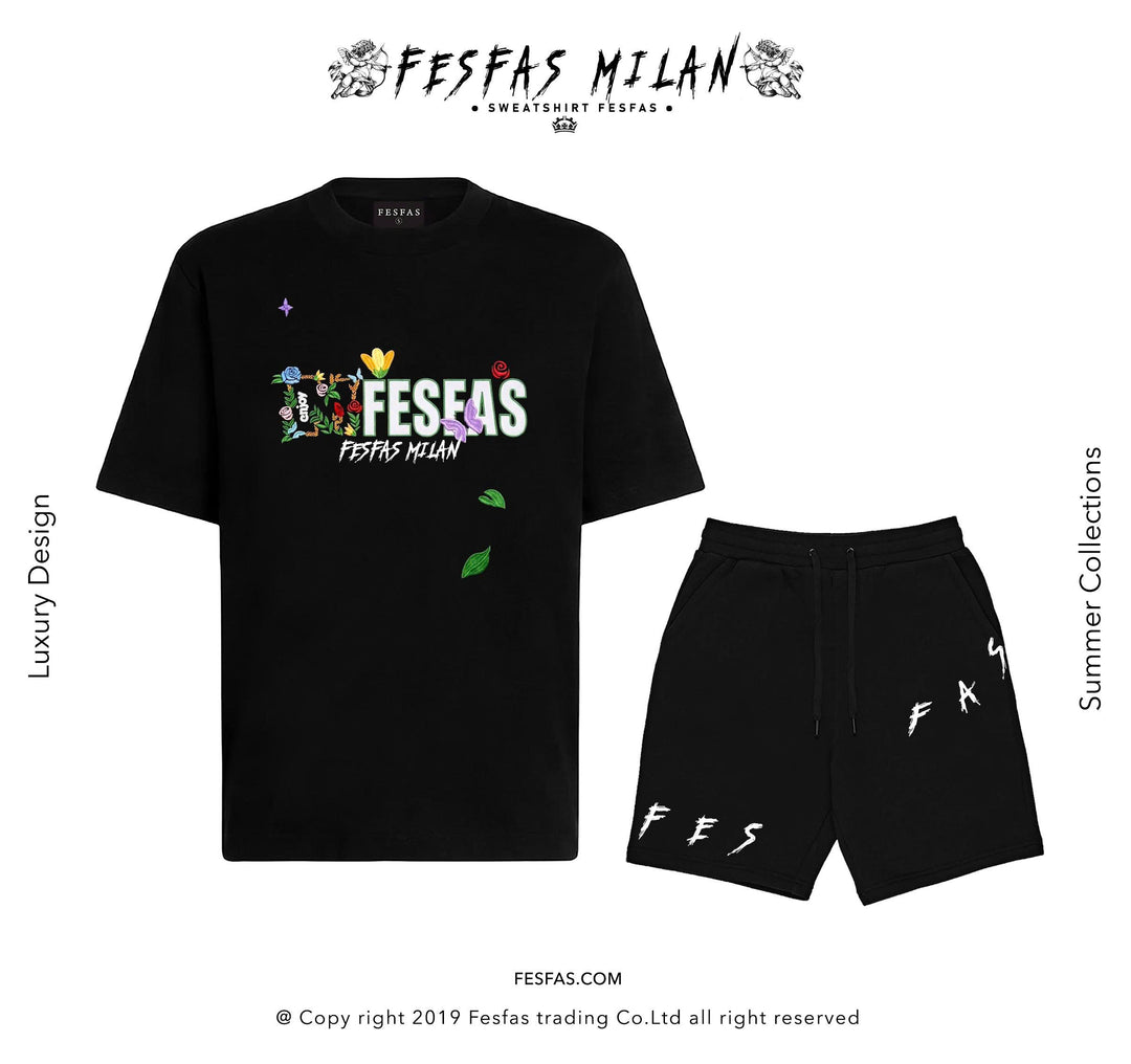 FesFas Floral Logo-print T-shirt Set