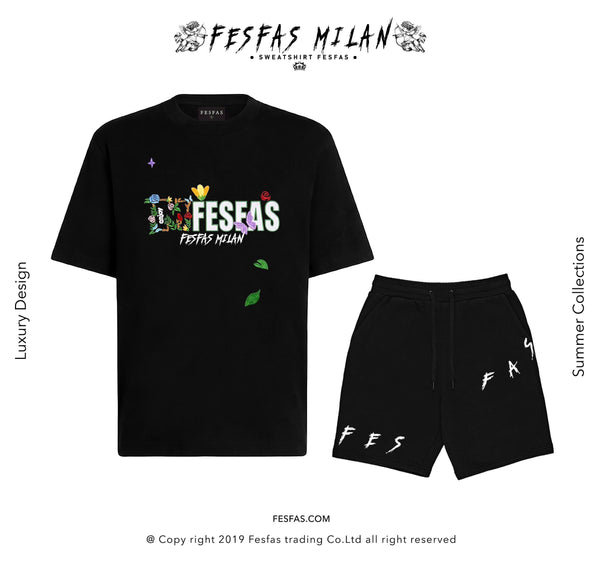 FesFas Floral Logo-print T-shirt Set