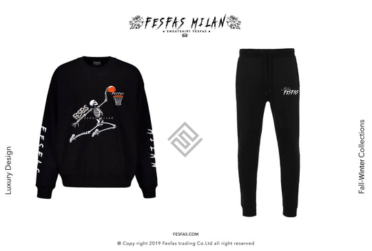 FesFas Skeleton Dunk-print Sweatshirt Set