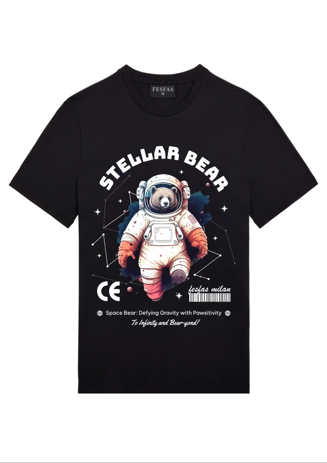 FesFas Bear-print T-shirt | Black | Men