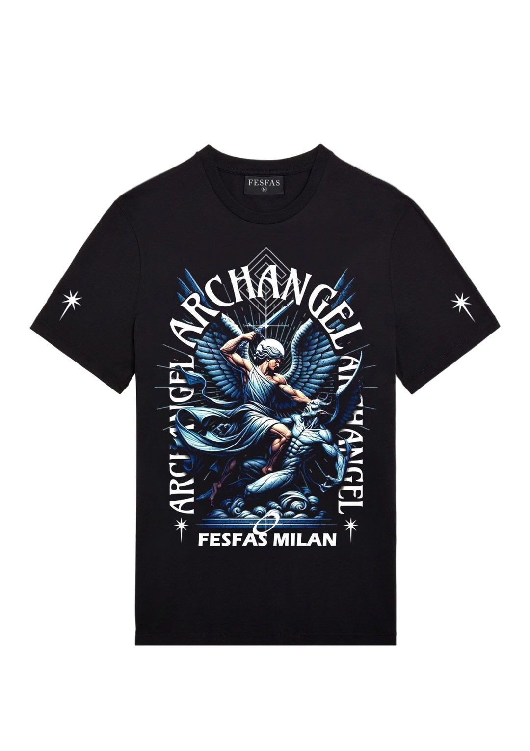 FesFas Angel-print T-shirt | Black | Men