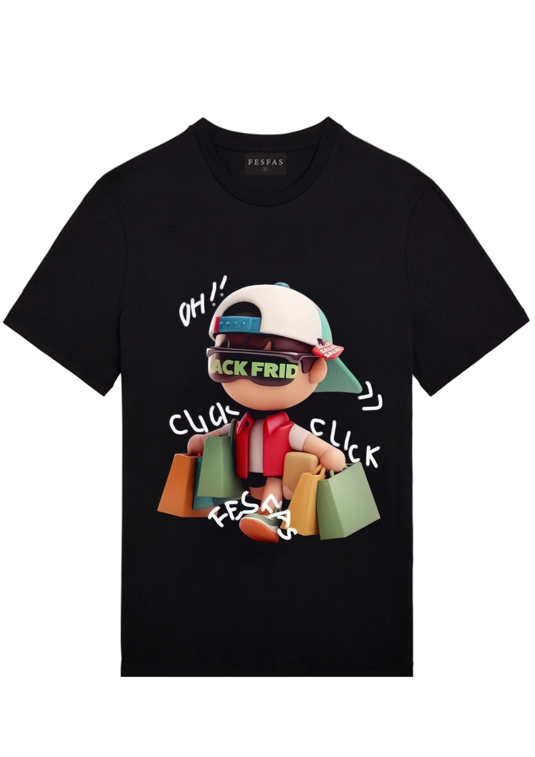 FesFas boy-print T-shirt | Black | Men