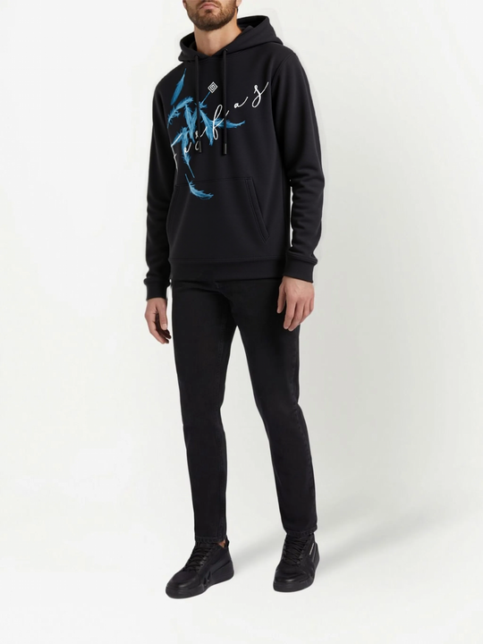 FesFas Feathers-print Hoodie Set | Black | Men