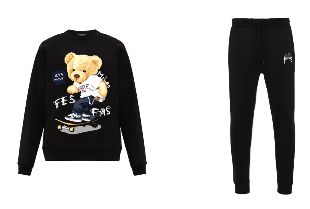 FesFas Bear-print Sweatshirt | Black | Men