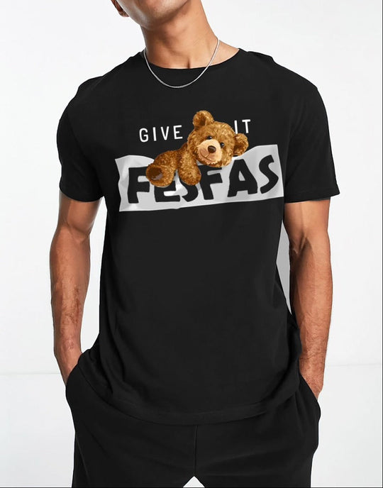 FesFas Bear-print T-shirt | Black | Men