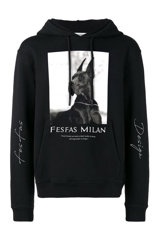 FesFas Cool dog-print Hoodie | Black | Men