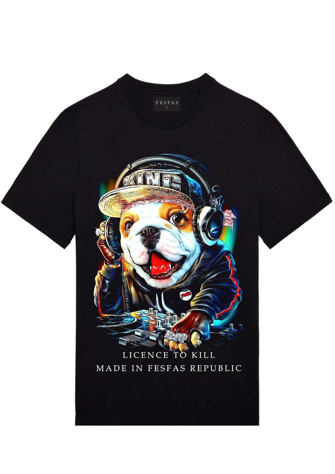 FesFas Bulldog-print T-shirt | Black | Men