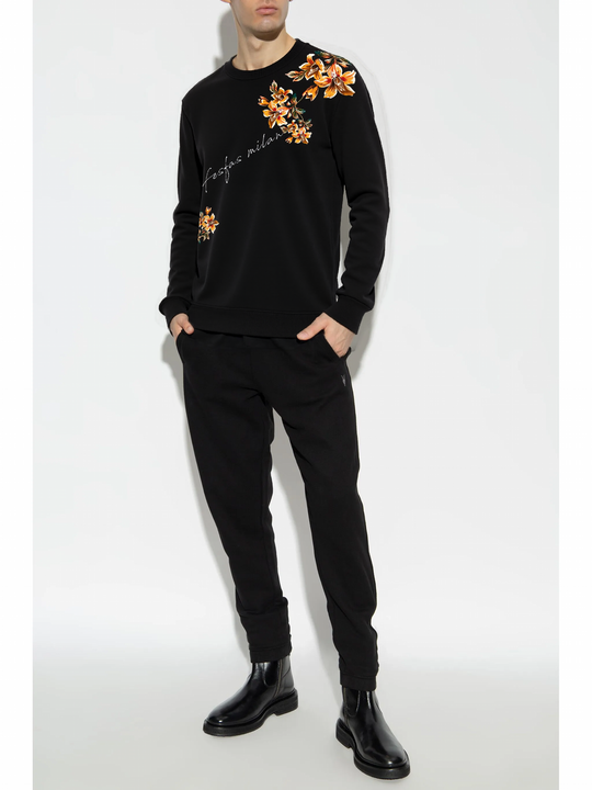 FesFas Flower-print Sweatshirt | Black | Men