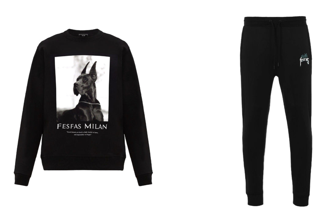 FesFas Dog-print Sweatshirt | Black | Men