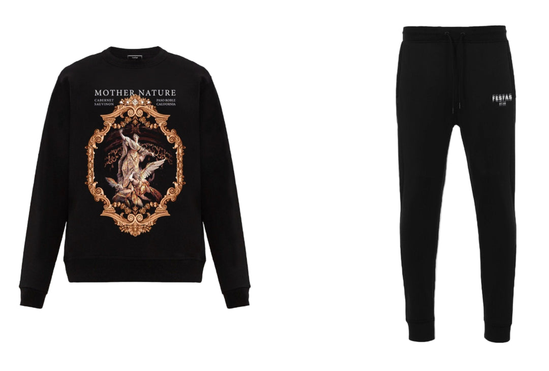 FesFas Angel-print Sweatshirt | Black | Men