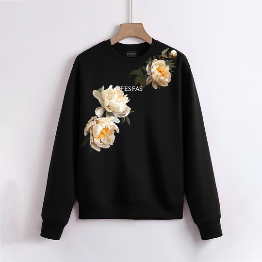FesFas Flower-print Sweatshirt | Black | Men