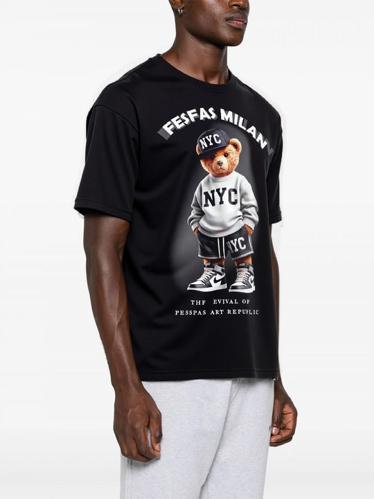 FesFas Bear-print T-shirt | Black | Men