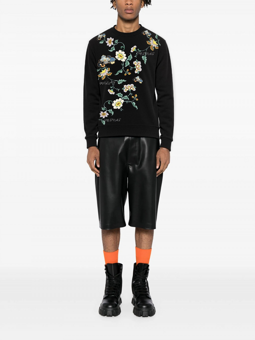 FesFas Flower-print Sweatshirt | Black | Men