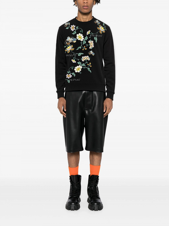 FesFas Flower-print Sweatshirt | Black | Men