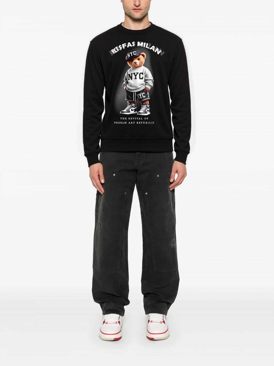 FesFas Bear-print Sweatshirt Set | Black | Men