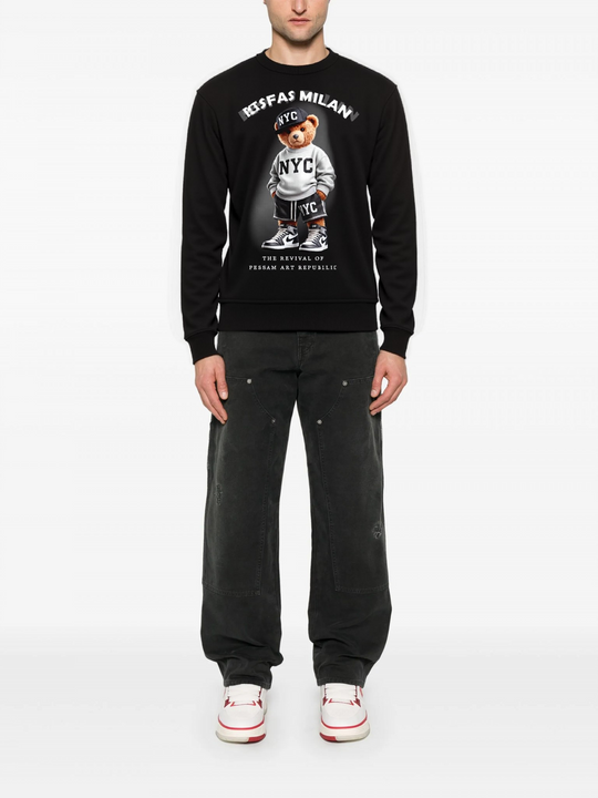 FesFas Bear-print Sweatshirt Set | Black | Men