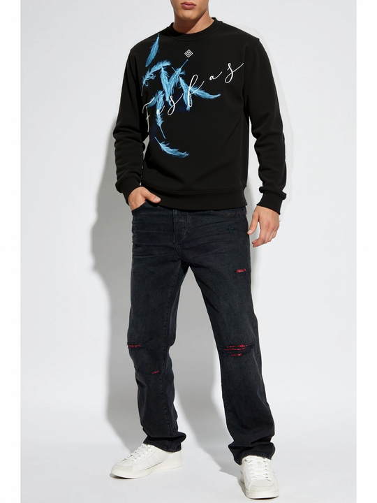 FesFas Feathers-print Sweatshirt Set | Black | Men