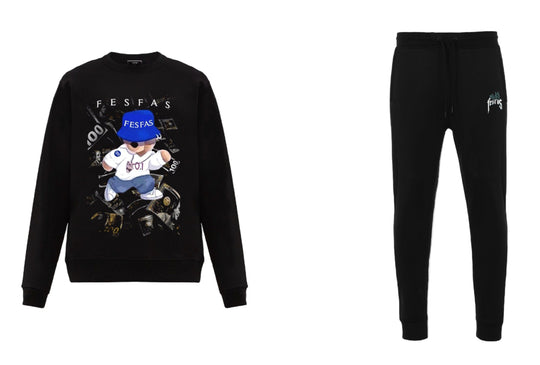 FesFas Bear-print Sweatshirt | Black | Men