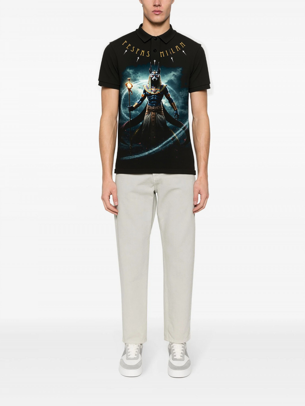 FesFas Anubis-print Polo Shirt | Men | Black