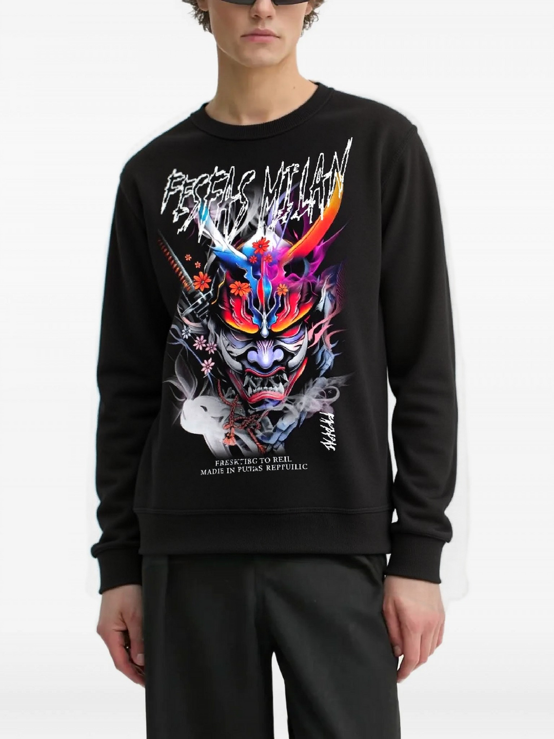 FesFas samurai-print Sweatshirt | Black | Men