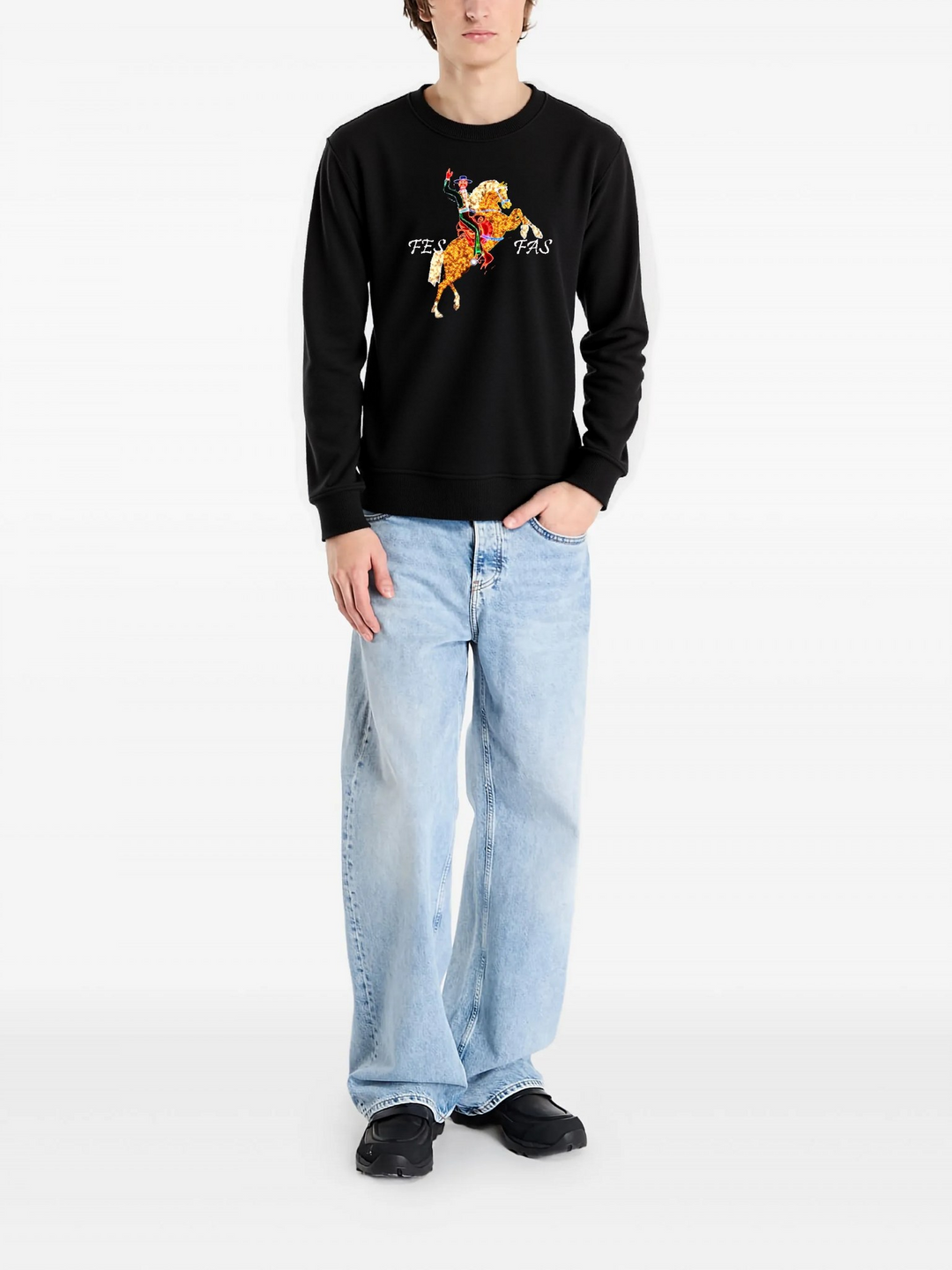 FesFas graphic-print Sweatshirt | Black | Men